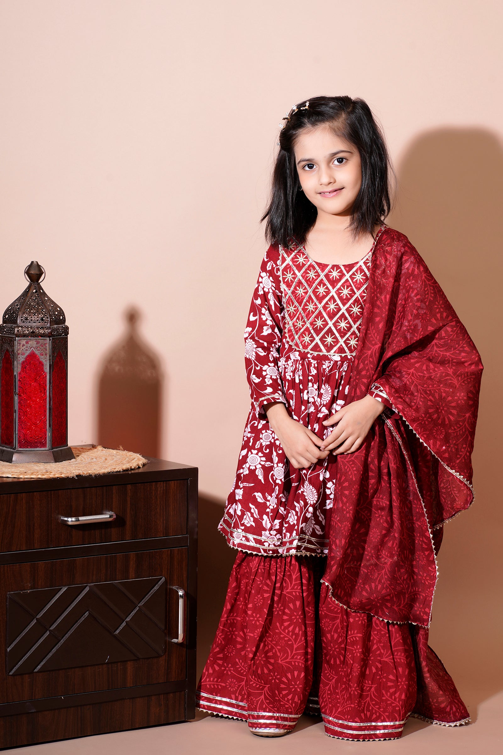 Embroidery Three Piece Party Wear Women's Nyra cut Suit Maroon – mahezon